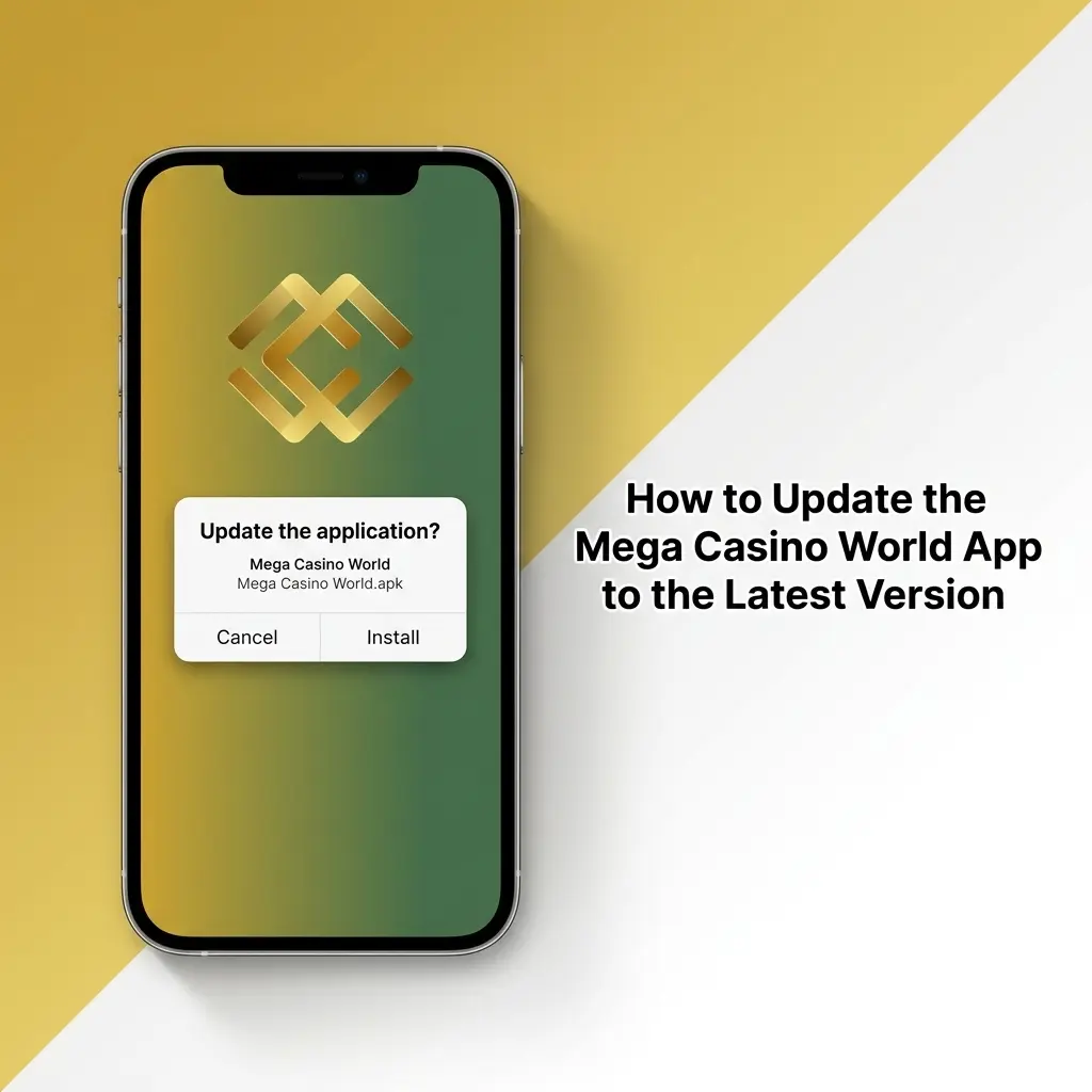 Mega Casino World app auto-updating with latest version through browser-based framework, no manual App Store update needed