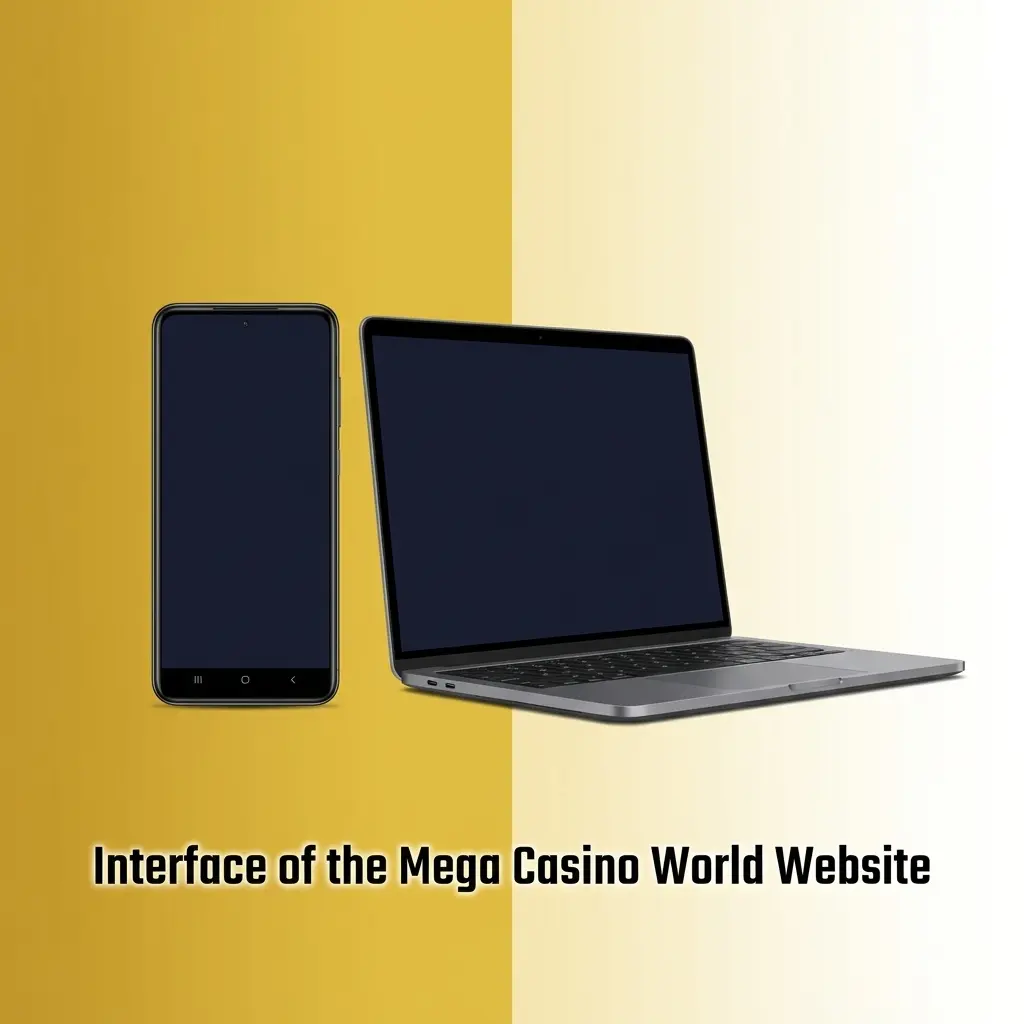 Mega Casino World website interface showing top navigation with Sports, Casino, Promotions, and search bar options.
