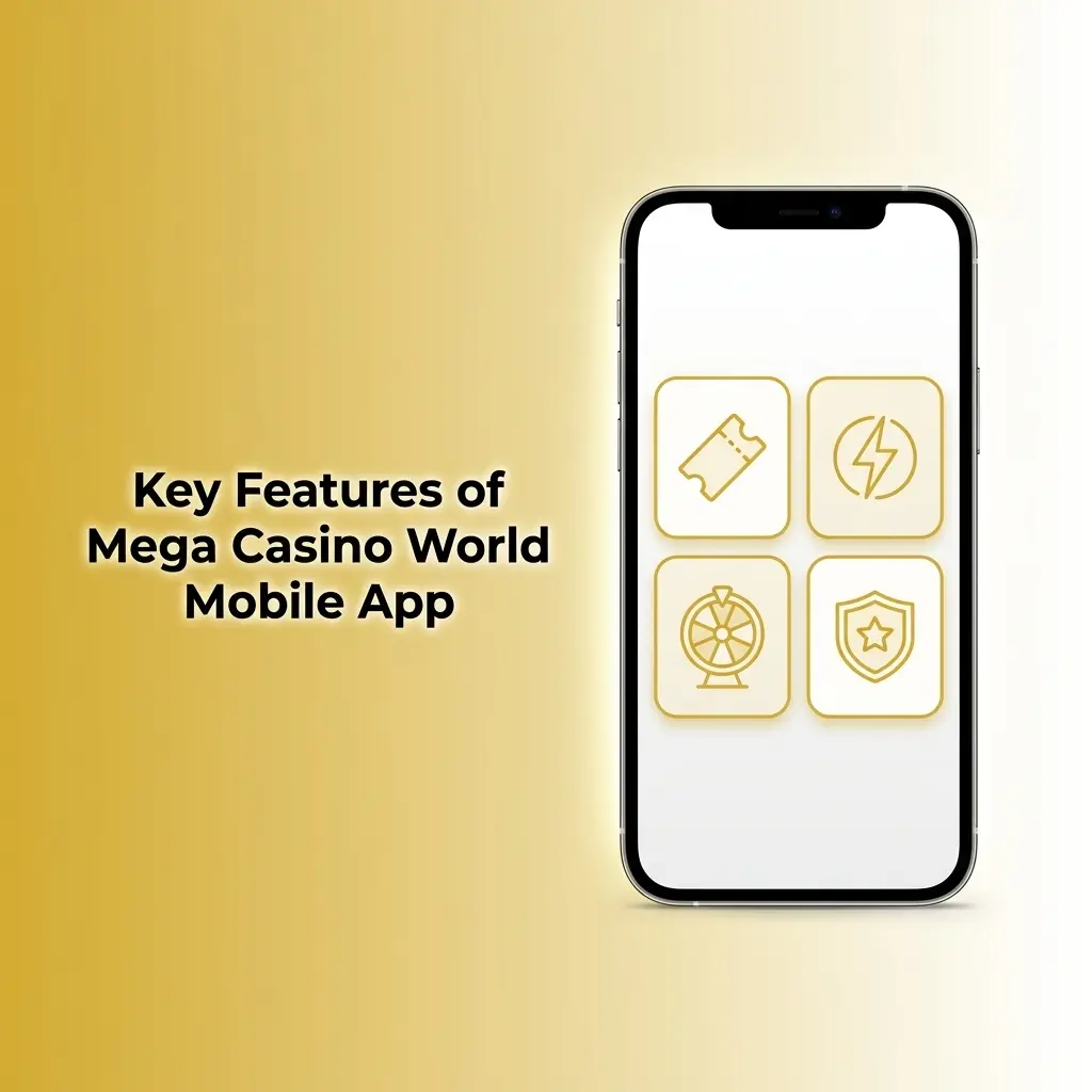 Mega Casino World mobile app on iPhone showing BDT payments, bonuses, 2,000+ casino games, and sportsbook features