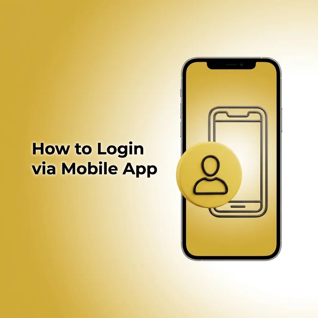 Step-by-step guide showing how to log in to the mobile app using a registered mobile number and password