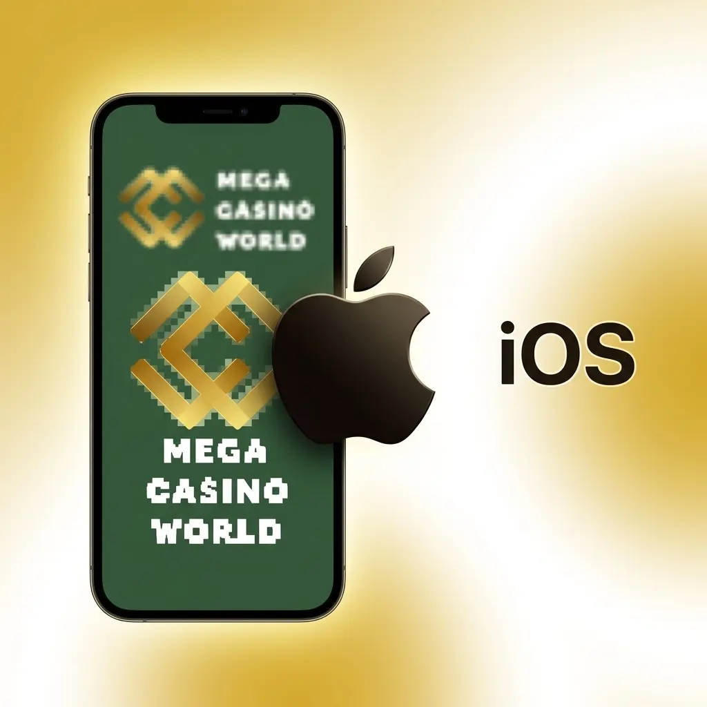 Mega Casino World iOS access guide showing how to add the mobile website shortcut to your Home Screen via Safari