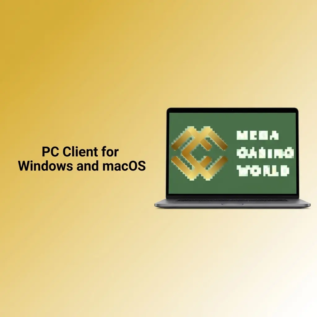 Mega Casino World has no Windows or macOS desktop client; play casino games via browser using Chrome, Firefox, or Edge.